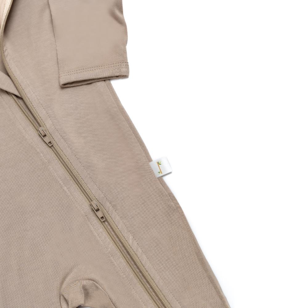 Strampler mit Füßen | Taupe