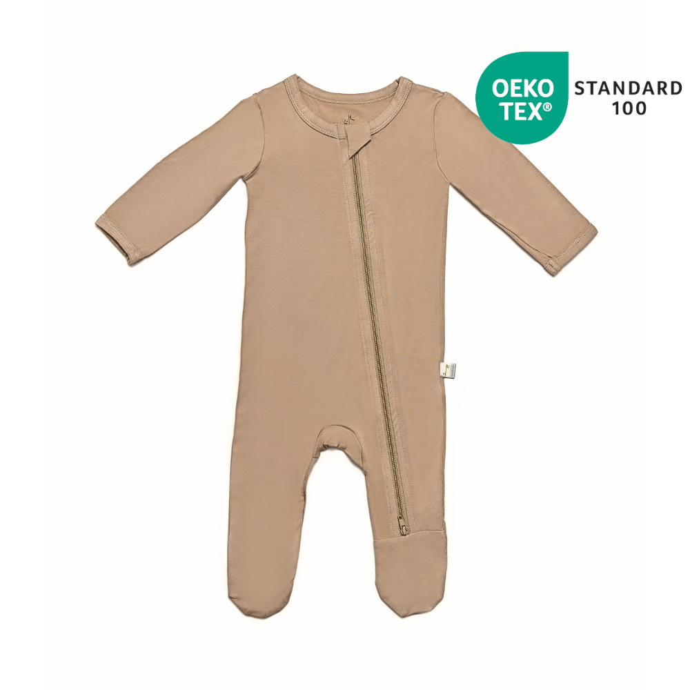 Strampler mit Füßen | Taupe