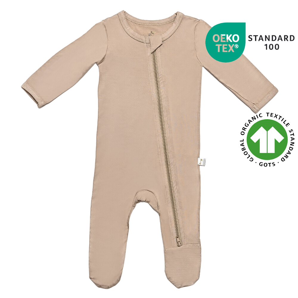 Strampler mit Füßen | Taupe
